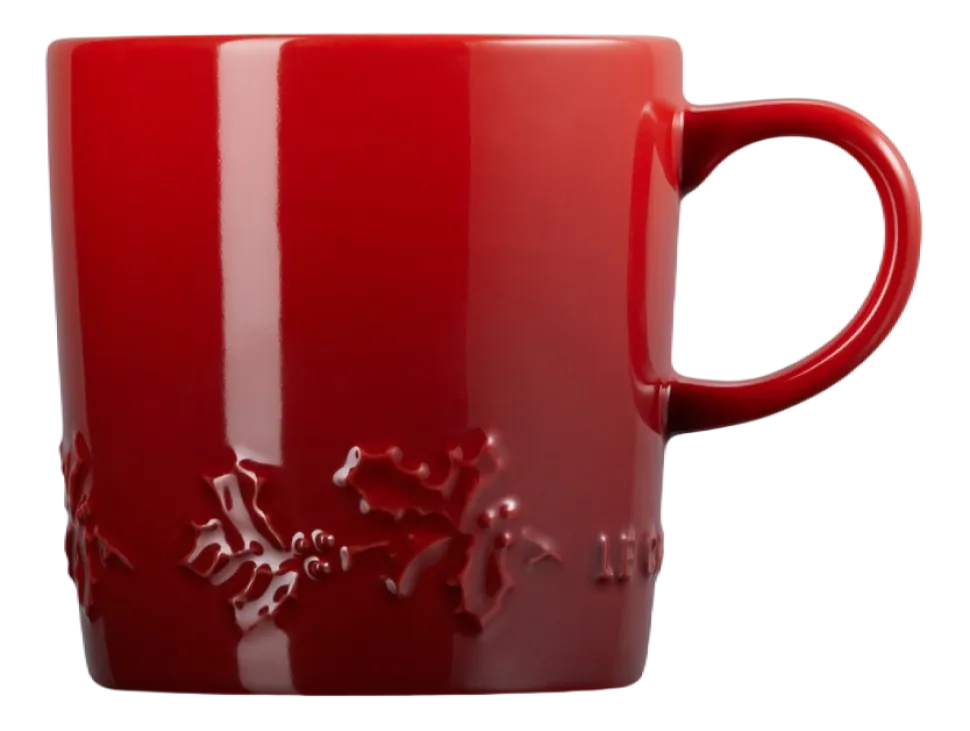 Mok Le Creuset Winter Holly Collection Kersenrood 350ml (4-Delig)