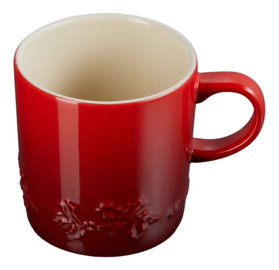 Mok Le Creuset Winter Holly Collection Kersenrood 350ml (4-Delig)