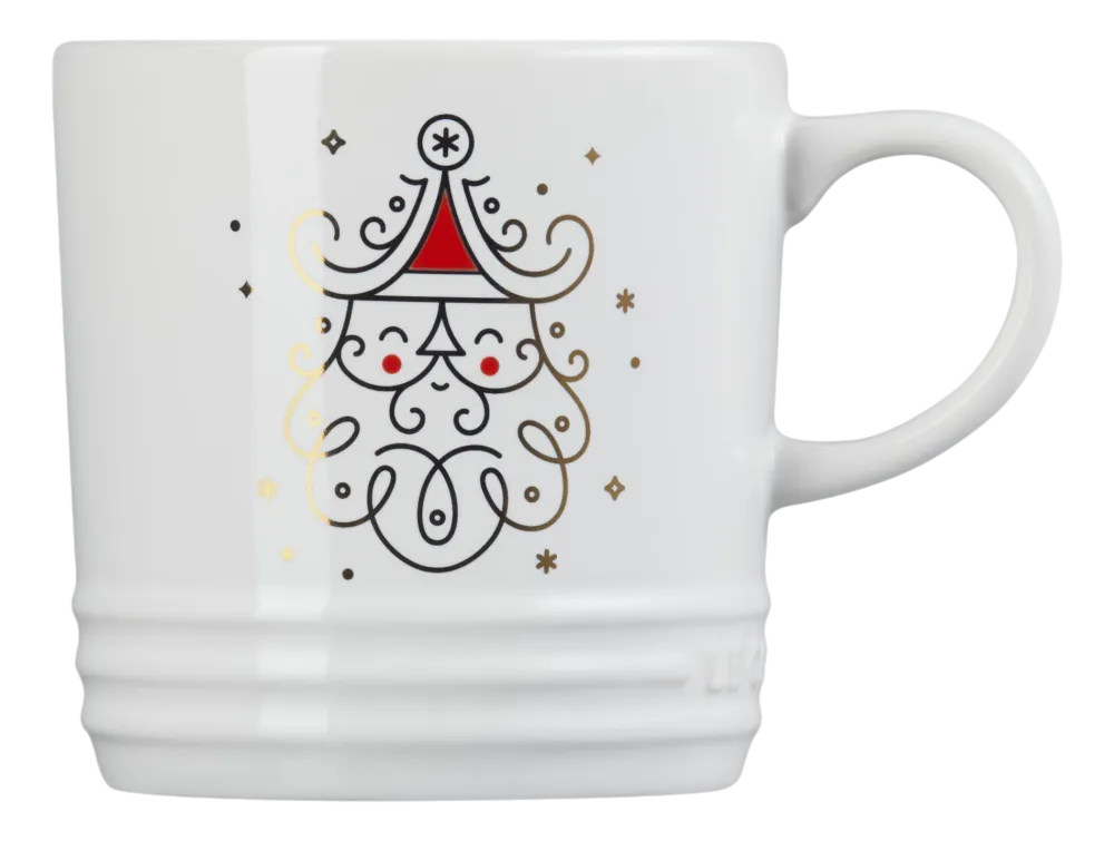 Le Creuset Mok Wit Kerstman 350ml Outlet
