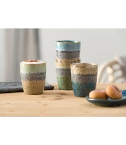 Mok Leonardo Matera Groen/Beige 300ml (Set van 4)