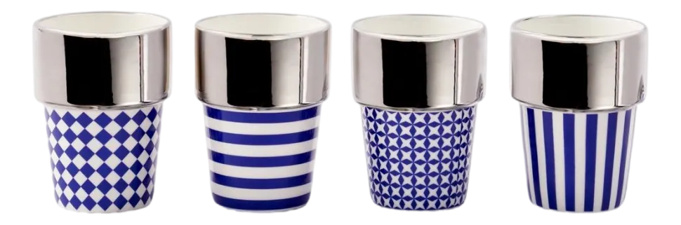 Mok POLSPOTTEN Aunty Dark Blue (Set van 4)