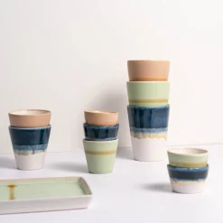 Mok Salt & Pepper Flow Blauw 100 ml (Set van 4)