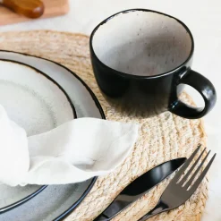 Mok Salt & Pepper Lunar Zwart / Beige 420 ml (Set van 4)