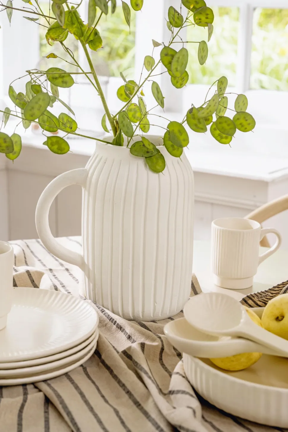 Mok vtwonen Mugs With Ear Ceramic Offwhite (Set van 4)