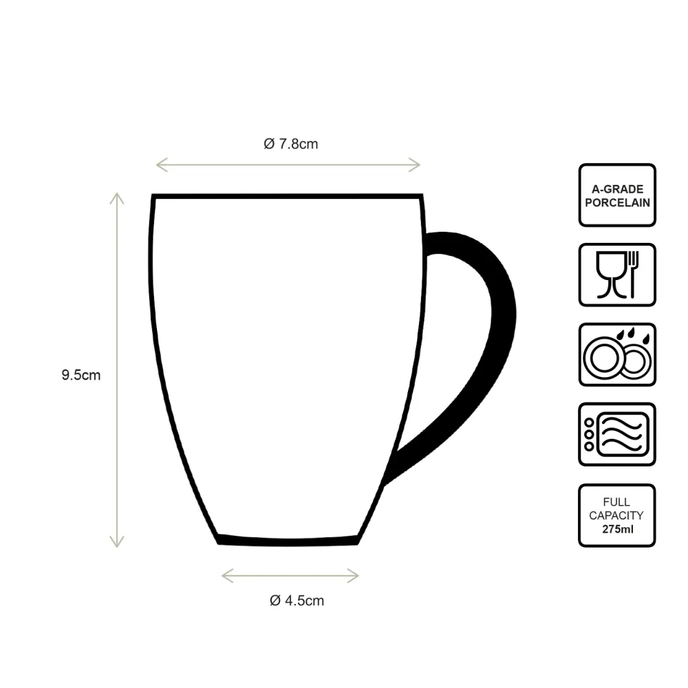 VT Wonen Mok vtwonen Mug With Ear White-Blue Line 275ml (Set van 6) Sale