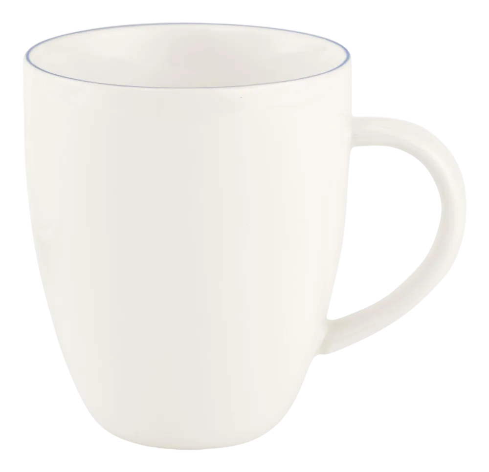 VT Wonen Mok vtwonen Mug With Ear White-Blue Line 275ml (Set van 6) Sale