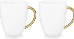VT Wonen Mok vtwonen With Ear White Gold 250 ml (Set van 2) Best