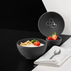 Villeroy & Boch Mueslikom Manufacture Rock Mickey Mouse Zwart 430ml (Set van 6) Hot
