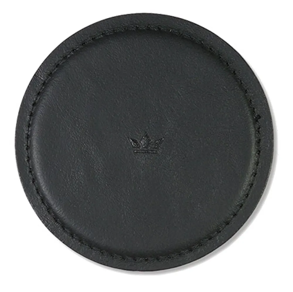 Dutchdeluxes Onderzetter Coaster Split Leather Black (set van 4) Discount