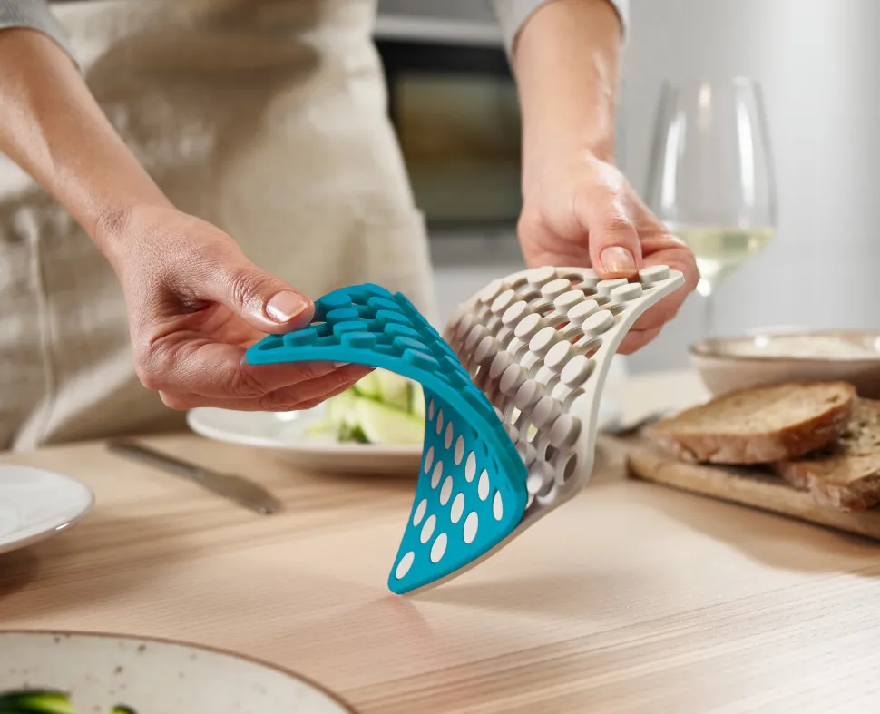 Onderzetter Joseph Joseph Duo Silicone Trivets Blauw/Wit (2-delig)