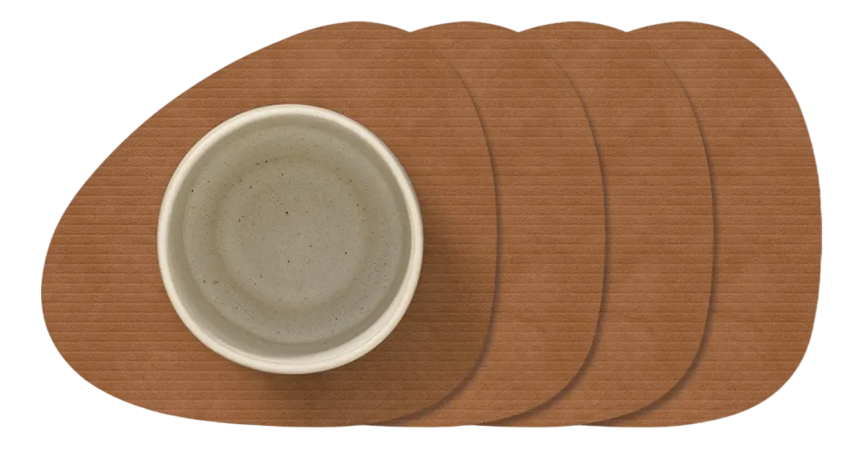 Onderzetter Lind DNA Curve Corduroy Nupo Nature (Set van 4)