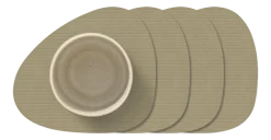 Lind DNA Onderzetter Curve Corduroy Nupo Herbal Dust (Set van 4) Outlet