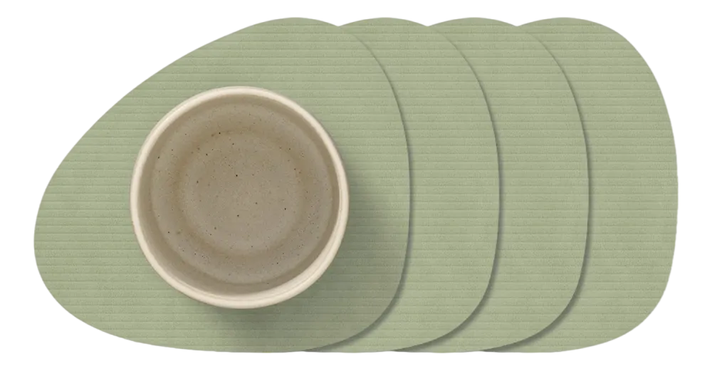 Lind DNA Onderzetter Curve Corduroy Nupo Olive Green (Set van 4) Online