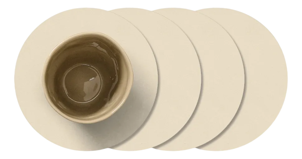 Onderzetter Lind DNA Glass Mat Circle Nupo Vanilla (Set van 4)