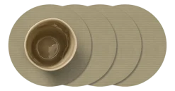 Lind DNA Onderzetter Glass Mat Circle Corduroy Nupo Herbal Dust (Set van 4) Hot