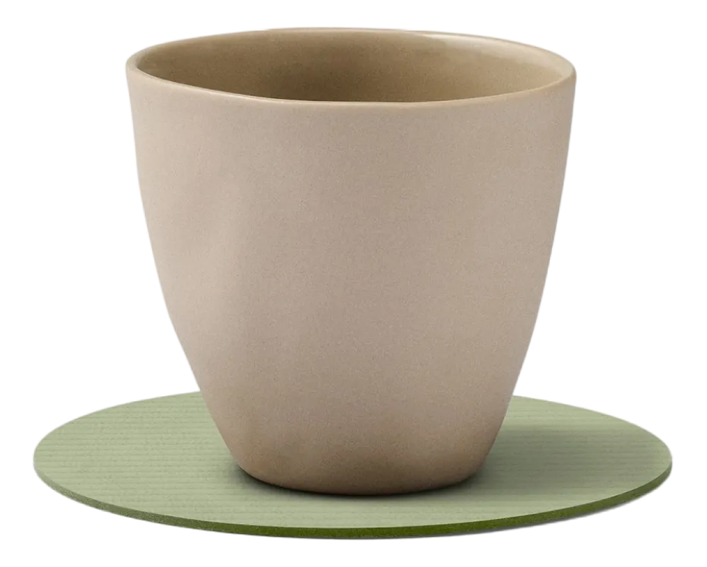 Lind DNA Onderzetter Glass Mat Circle Corduroy Nupo Olive Green (Set van 4) Discount
