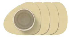 Lind DNA Onderzetter Glass Mat Curve Nupo Lemon Sorbet (Set van 4) Outlet