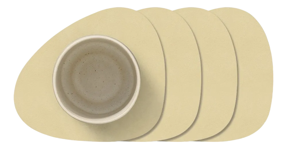 Lind DNA Onderzetter Glass Mat Curve Nupo Lemon Sorbet (Set van 4) Outlet