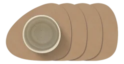 Lind DNA Onderzetter Glass Mat Curve Nupo Nougat (Set van 4) Sale