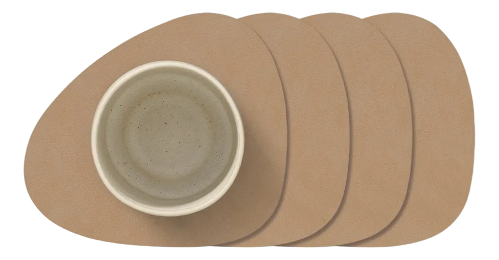 Lind DNA Onderzetter Glass Mat Curve Nupo Nougat (Set van 4) Sale
