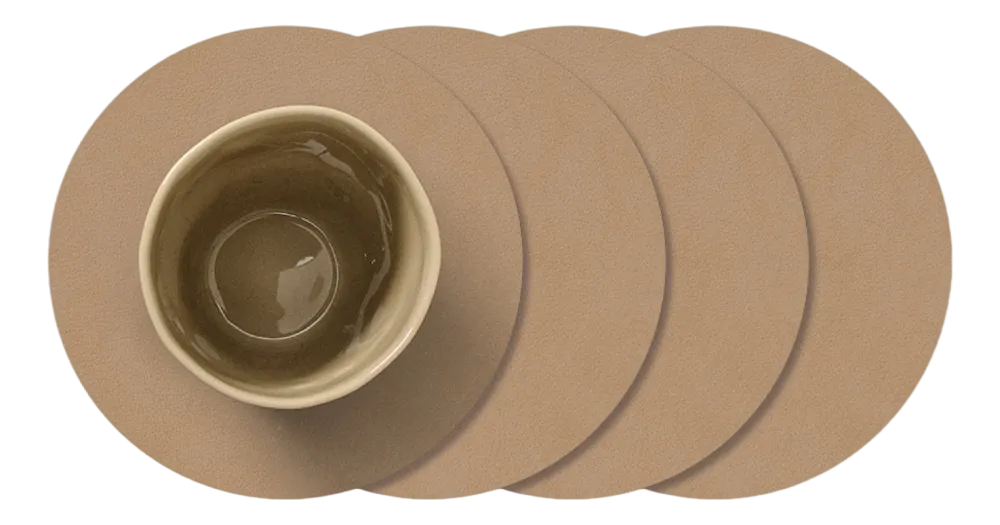 Lind DNA Onderzetter Glass Mat Circle Nupo Nougat (Set van 4) Best