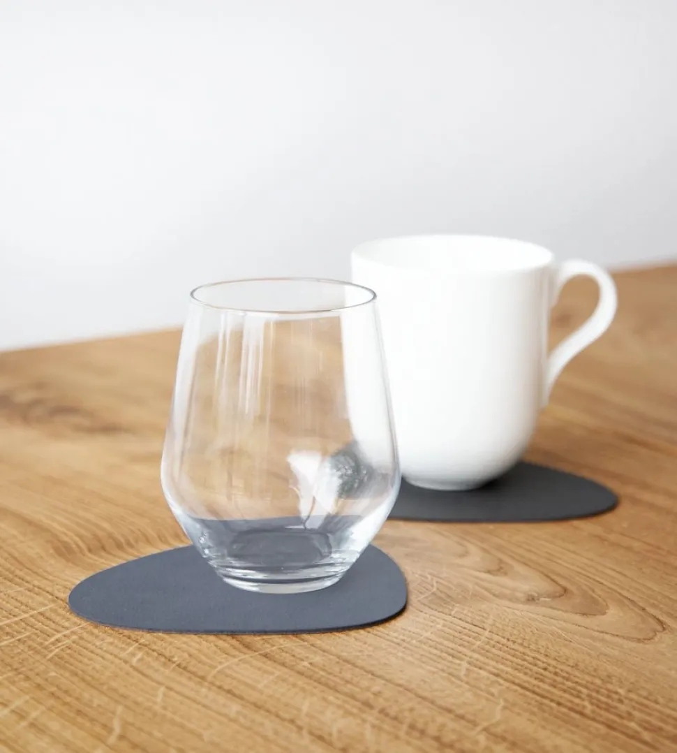 Onderzetter Lind DNA Glass Mat Double Curve Nupo Dark Blue Black (Set van 4)