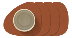 Lind DNA Onderzetter Glass Mat Curve Corduroy Nupo Rust (Set van 4)