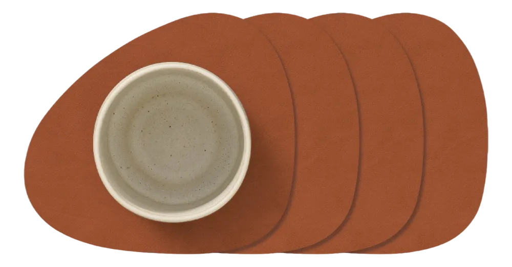 Lind DNA Onderzetter Glass Mat Curve Corduroy Nupo Rust (Set van 4)