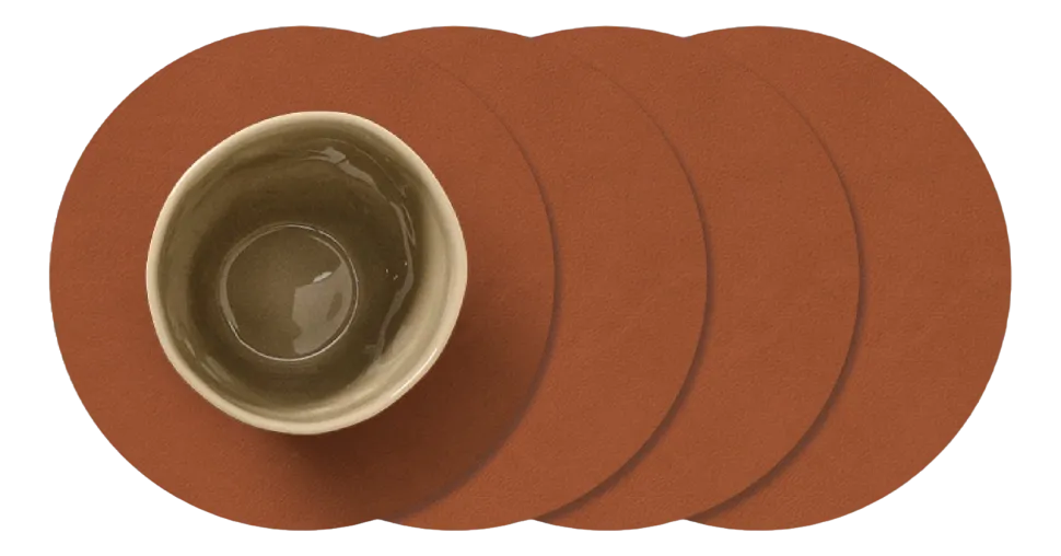 Onderzetter Lind DNA Glass Mat Circle Nupo Rust (Set van 4)