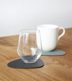 Onderzetter Lind DNA Glass Mat Double Curve Cloud Nupo Anthracite Pastel Green (Set van 4)
