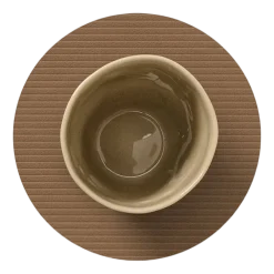 Lind DNA Onderzetter Glass Mat Circle Corduroy Nupo Brown (Set van 4) New