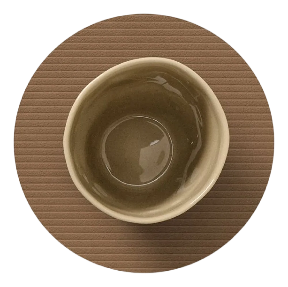 Lind DNA Onderzetter Glass Mat Circle Corduroy Nupo Brown (Set van 4) New