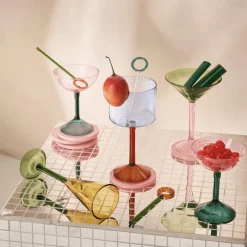 Onderzetter Urban Nature Culture Glass Coaster Pink (Set van 4)