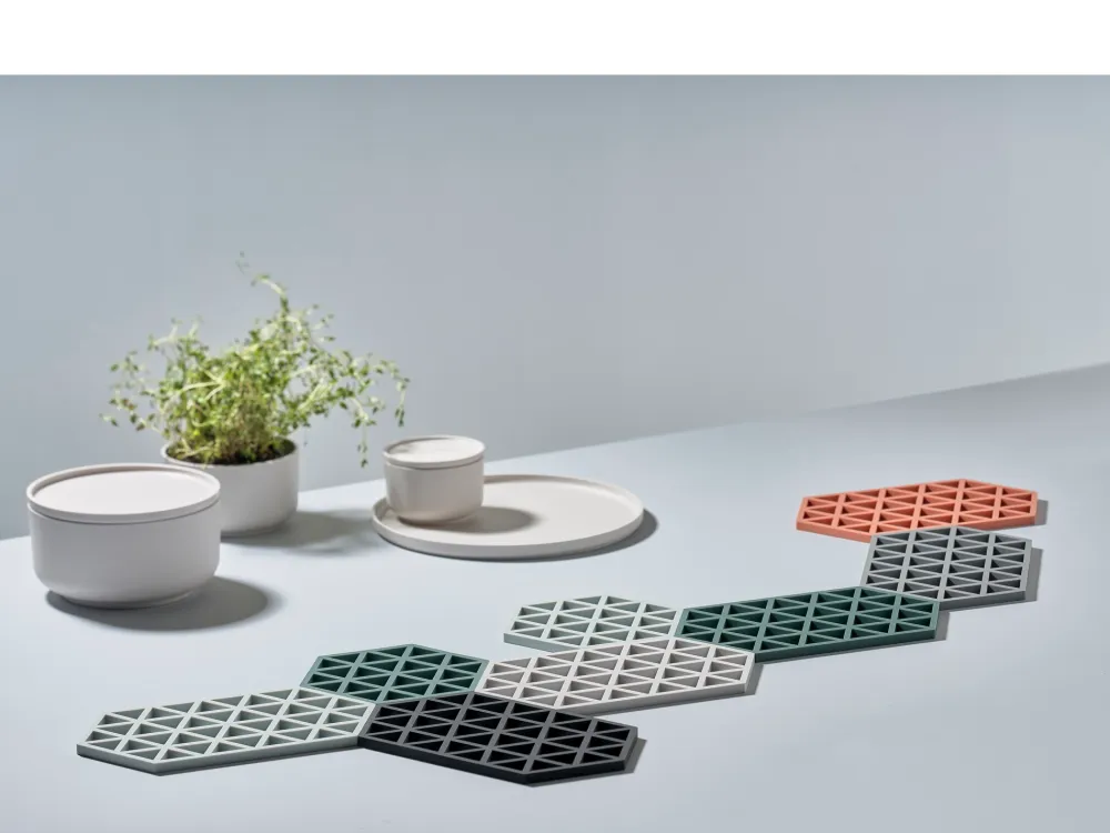 Zone Denmark Onderzetter Dubbel Triangles Cool Grijs New