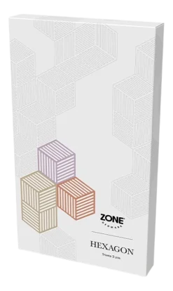 Onderzetter Zone Denmark Hexagon Lupine / Warm Sand / Light Terracotta 16 cm (3-delig)