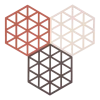 Onderzetter Zone Denmark Triangles Burned Red / Rose / Kalamata 16 cm (Set van 3)