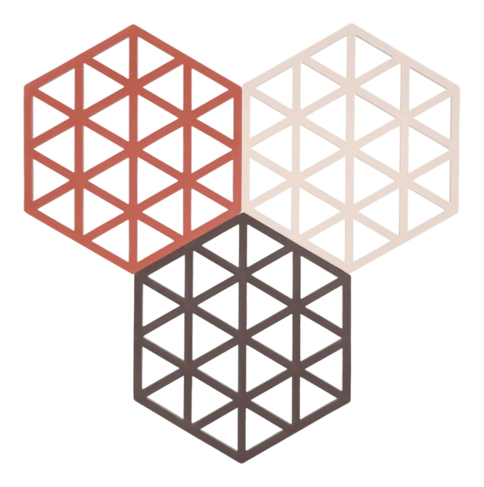 Onderzetter Zone Denmark Triangles Burned Red / Rose / Kalamata 16 cm (Set van 3)
