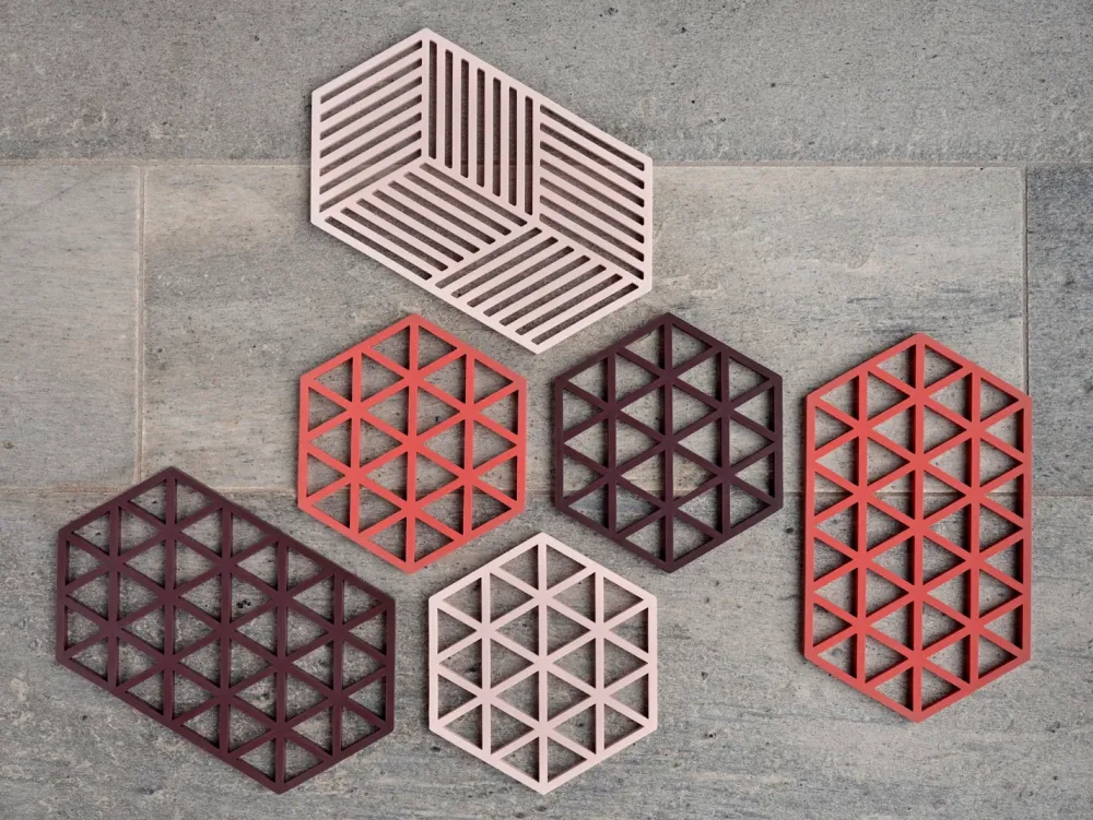 Zone Denmark Onderzetter Triangles Burned Red 24 cm Best