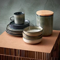 Ontbijtbord Salt & Pepper Meridian Blue / Green 20 cm (Set van 4)