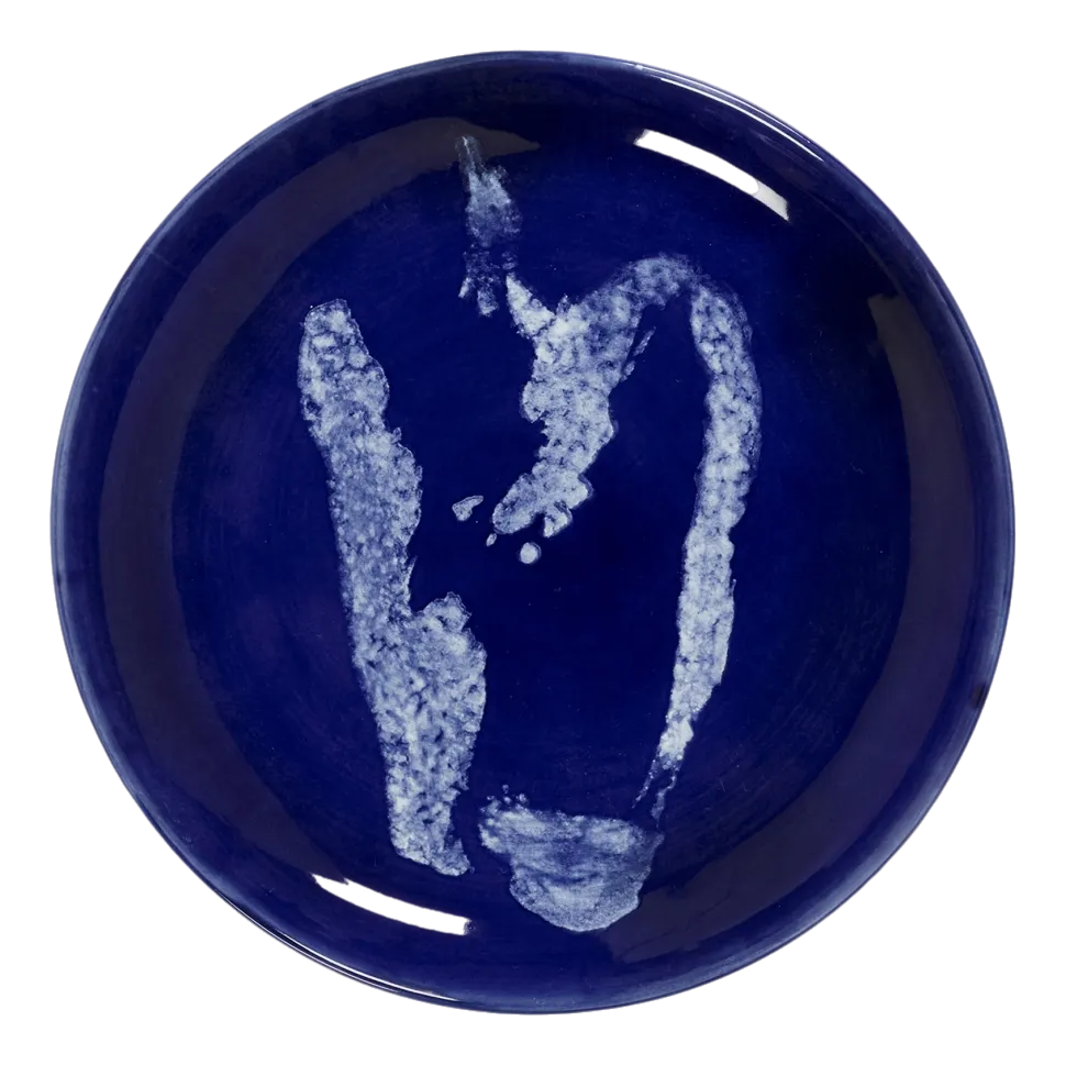 Ontbijtbord Serax Feast Tableware By Ottolenghi Dark Blue Pepper White S 19 cm