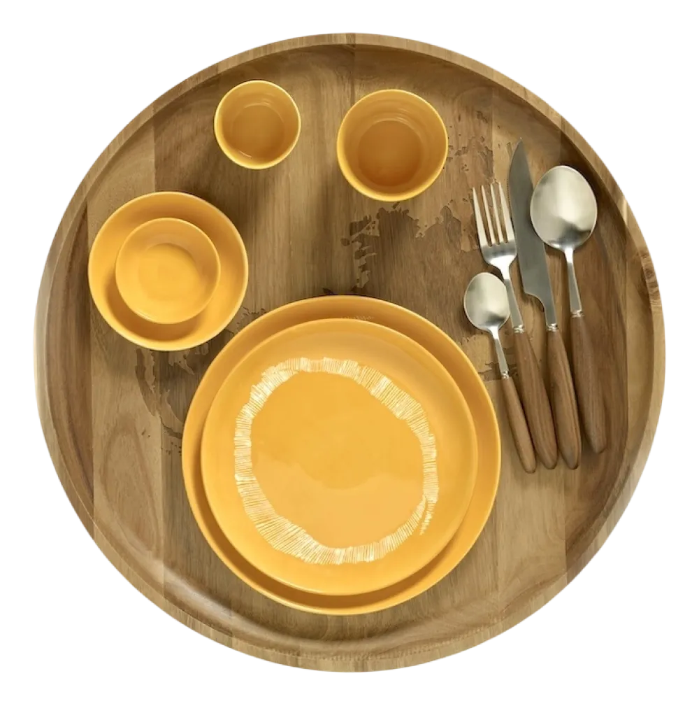 Serax Ontbijtbord Feast Tableware By Ottolenghi Yellow Stripes White S 19 cm