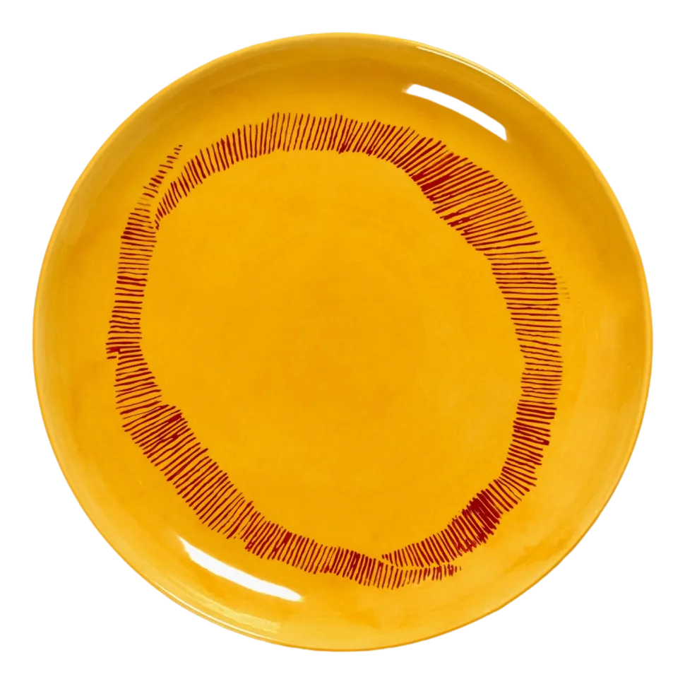 Ontbijtbord Serax Feast Tableware By Ottolenghi Yellow Stripes Red S 19 cm
