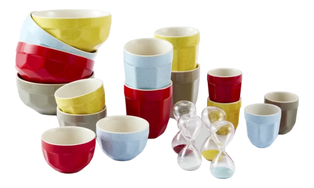 POLSPOTTEN Ontbijtkom La Marzocco Polygon Multi-colour 720 ml (Set van 4) Outlet