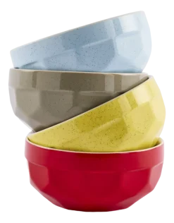 POLSPOTTEN Ontbijtkom La Marzocco Polygon Multi-colour 720 ml (Set van 4) Outlet