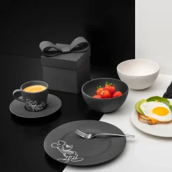 Ontbijtset Villeroy & Boch Manufacture Rock Mickey Mouse Zwart (4-delig)