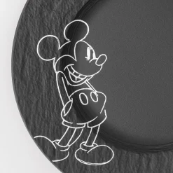 Ontbijtset Villeroy & Boch Manufacture Rock Mickey Mouse Zwart (4-delig)
