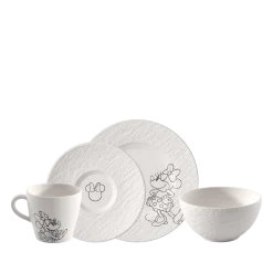 Villeroy & Boch Ontbijtset Manufacture Rock Mickey Mouse Blanc (4-delig) Clearance