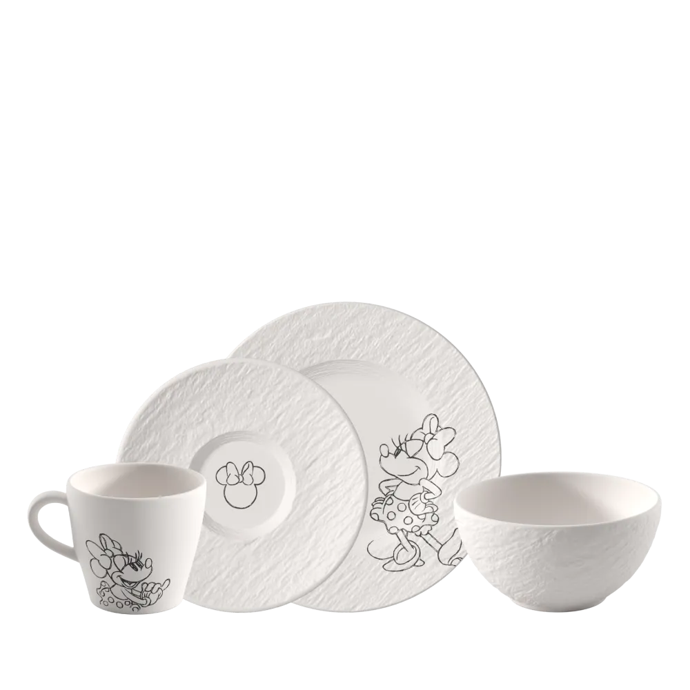 Villeroy & Boch Ontbijtset Manufacture Rock Mickey Mouse Blanc (4-delig) Clearance