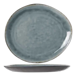 Cosy & Trendy Ovaal Bord Laguna Blue-Grey 32,5 x 28,5 cm (Set van 2) Hot