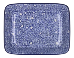 Ovenschaal Bunzlau Castle White Hearts Rectangular 24 x 19 cm